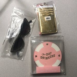 Ban.do set of three products NEW coasters sunnies